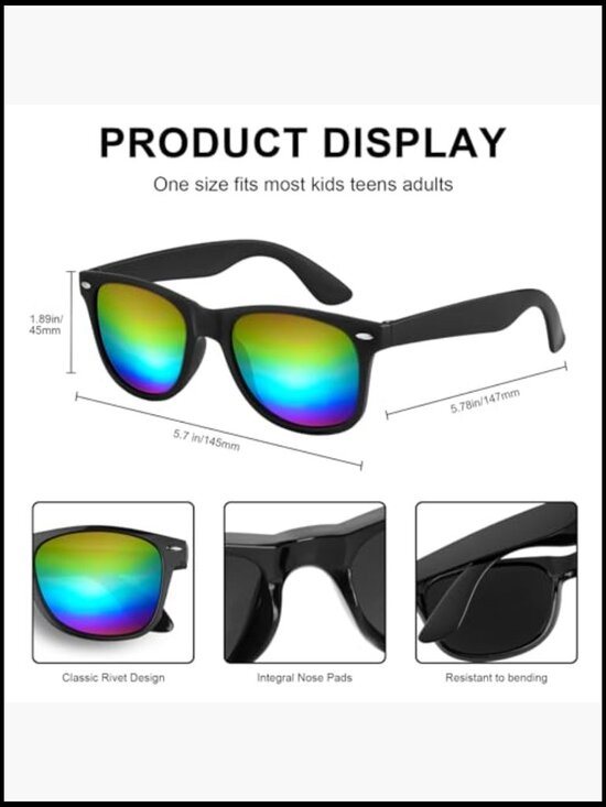 60-pack Neon Party Sunglasses Retro Style UV400 Protection main image 4